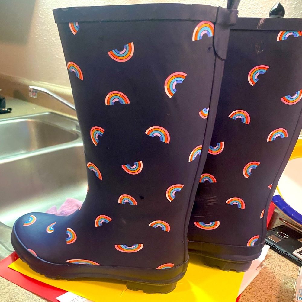 Big Girl Rainbow Rain Boots
